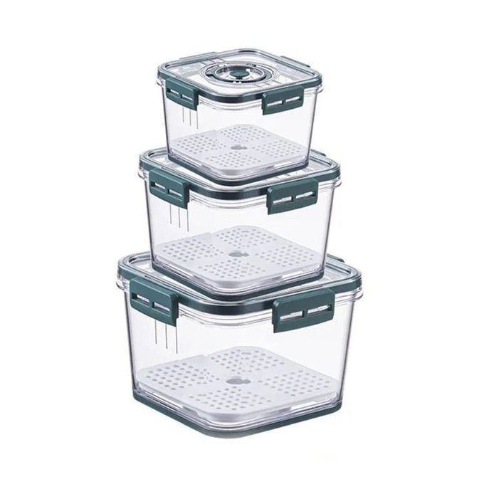 3 PC-Set Stackable Multipurpose Food Storage Containers Organizers Airtight Plastic Kitchen Pantry Bins for Cereal, Flour, Sugar, Pasta, and Snacks
