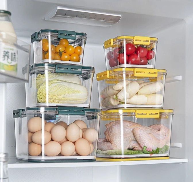 3 PC-Set Stackable Multipurpose Food Storage Containers Organizers Airtight Plastic Kitchen Pantry Bins for Cereal, Flour, Sugar, Pasta, and Snacks