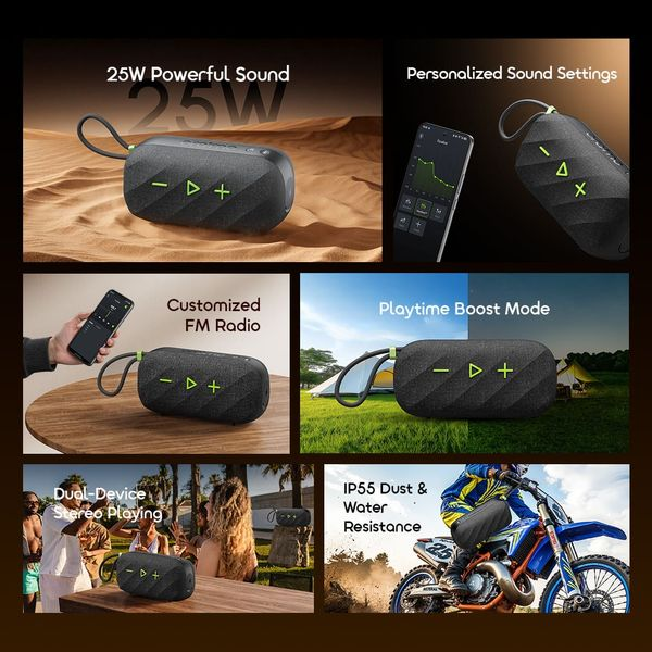 oraimo SpaceBox Active 25W Portable Speaker with FM Radio & Custom EQ