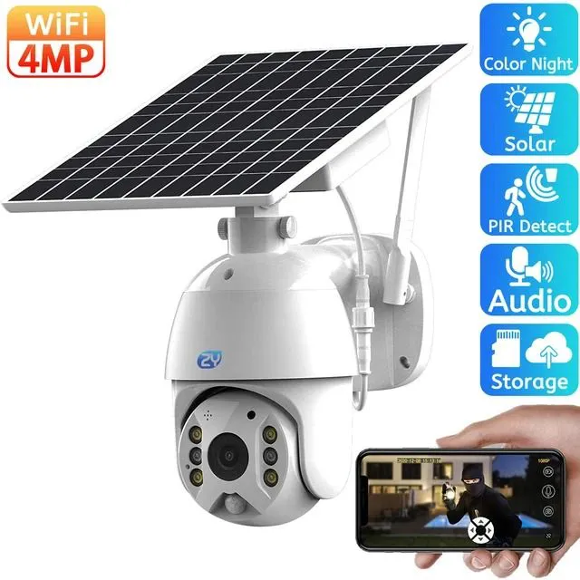 Outdoor wifi / 4G Sim Card Camera Mini Solar Panel Security Surveillance Panel Camera V380 Pro CCTV Wireless Security Protection