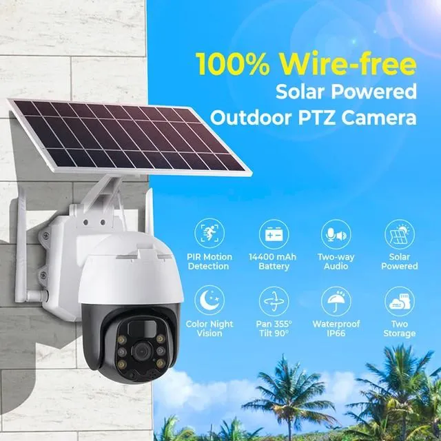 Outdoor wifi / 4G Sim Card Camera Mini Solar Panel Security Surveillance Panel Camera V380 Pro CCTV Wireless Security Protection