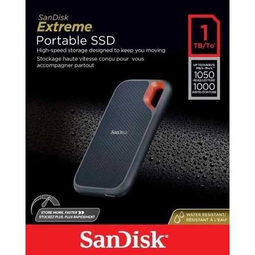 Sandisk Extreme Portable E61 SSD - 1TB (Black) Up To 1050mbs Read and 1000mb/s write speed USB 3.2 Gen 2 IP 65 resistance and 3-meter drop protection