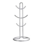 Classic 6 Cup Holder Mug Holder Cup Stand- Stainless Steel, Frees up cupboard space, Sturdy steel construction.