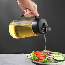 New Offers!! 630ml Glass Oil Dispenser Bottle – Non-Drip Autoflip Cooking Jar with Scale & Non-Slip Handle for Kitchen Use