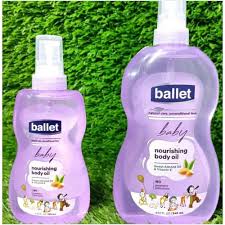 1Pc Ballet Baby Nourishing Body Oil with Sweet Almond and Vitamin E, No Parabens/phthalates - 120ml/240ml