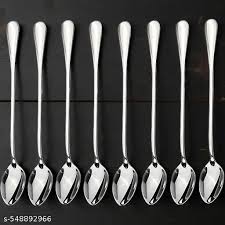 High Quality!!! 6 Pcs Set High Quality Long Handle Teaspoon Tea Spoon Set | Elegant Stainless Steel Dining Utensils COMBO – Durable & Elegant Cutlery. Perfect for a family.