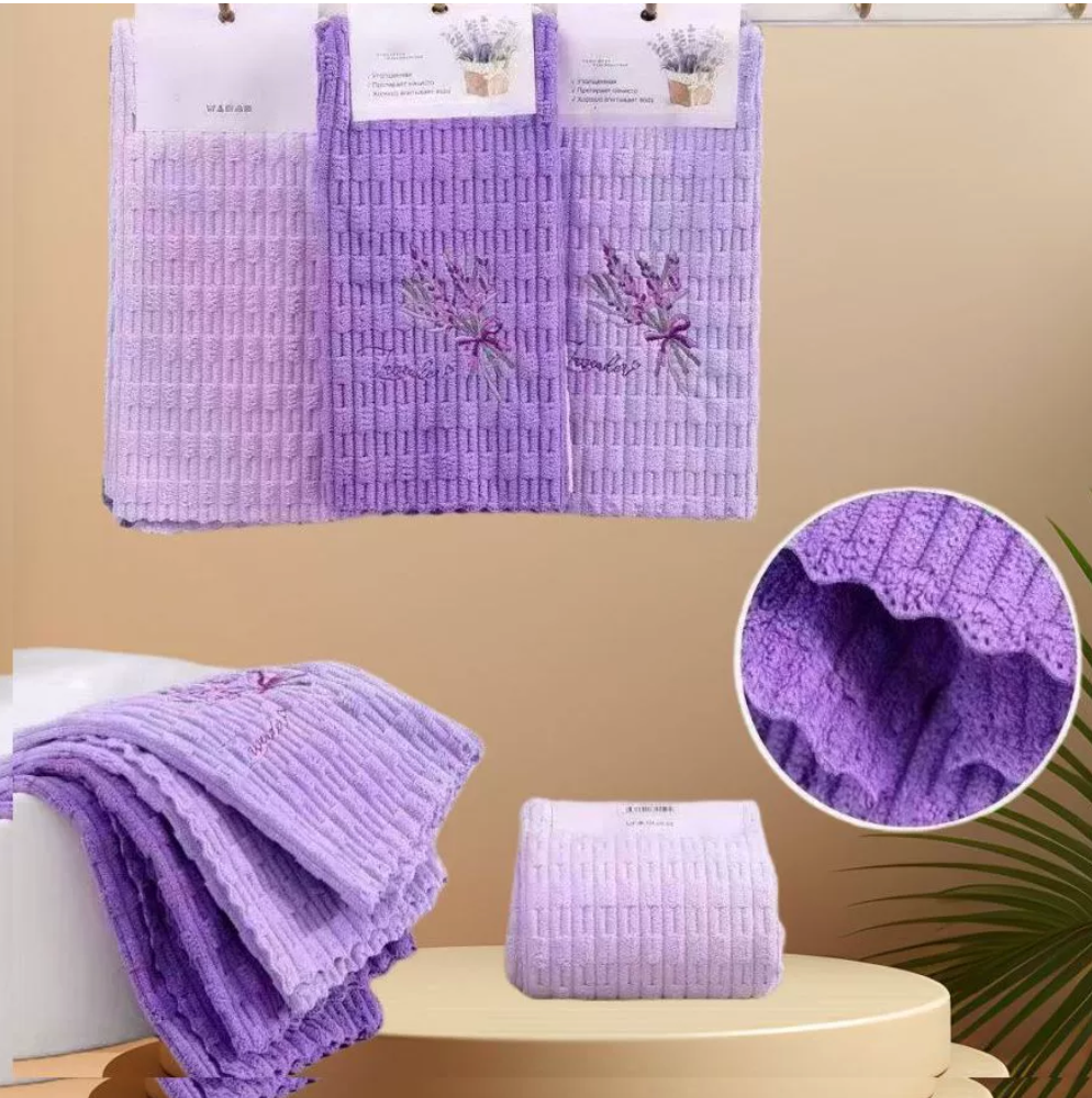 4pcs Set Thick dishwashing kitchen cloth, non greasy and traceless cartoon avocado embroidery cleaning square towel, countertop scouring pad
