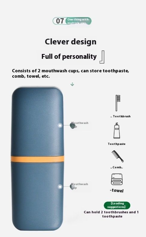 Creative Travel Toothbrush Storage Box Portable Multi functional Wash Cup Brushing Cup Travel Mouthwash Cup Set