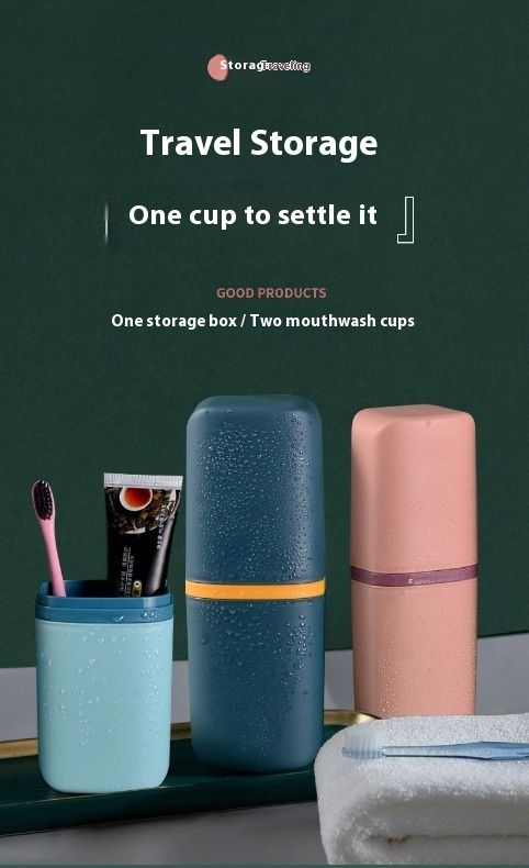 Creative Travel Toothbrush Storage Box Portable Multi functional Wash Cup Brushing Cup Travel Mouthwash Cup Set