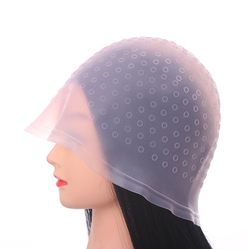 Non perforated silicone hair dye cap with straight hole and round hole, hair dye cap, oil drying cap, silicone hair dye cap