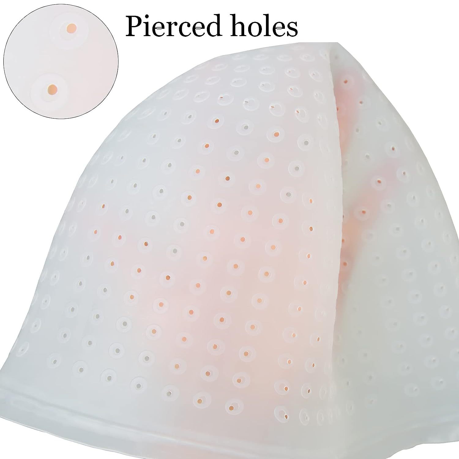 Non perforated silicone hair dye cap with straight hole and round hole, hair dye cap, oil drying cap, silicone hair dye cap