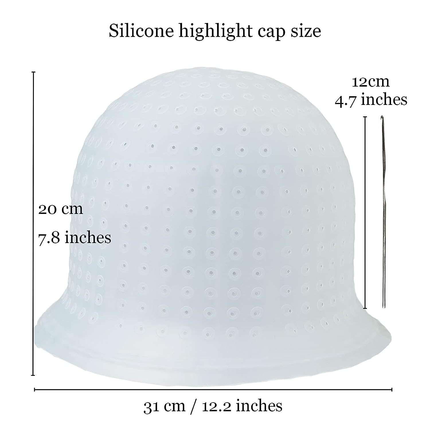 Non perforated silicone hair dye cap with straight hole and round hole, hair dye cap, oil drying cap, silicone hair dye cap
