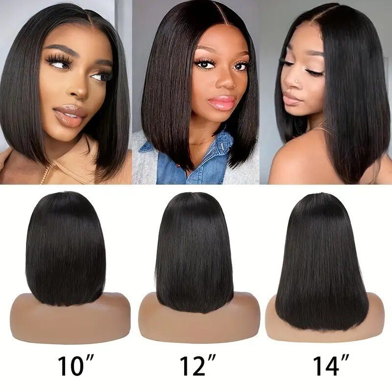 100%  10A real human hair wig 13*4 HD lace frontal wig short straight bob wig