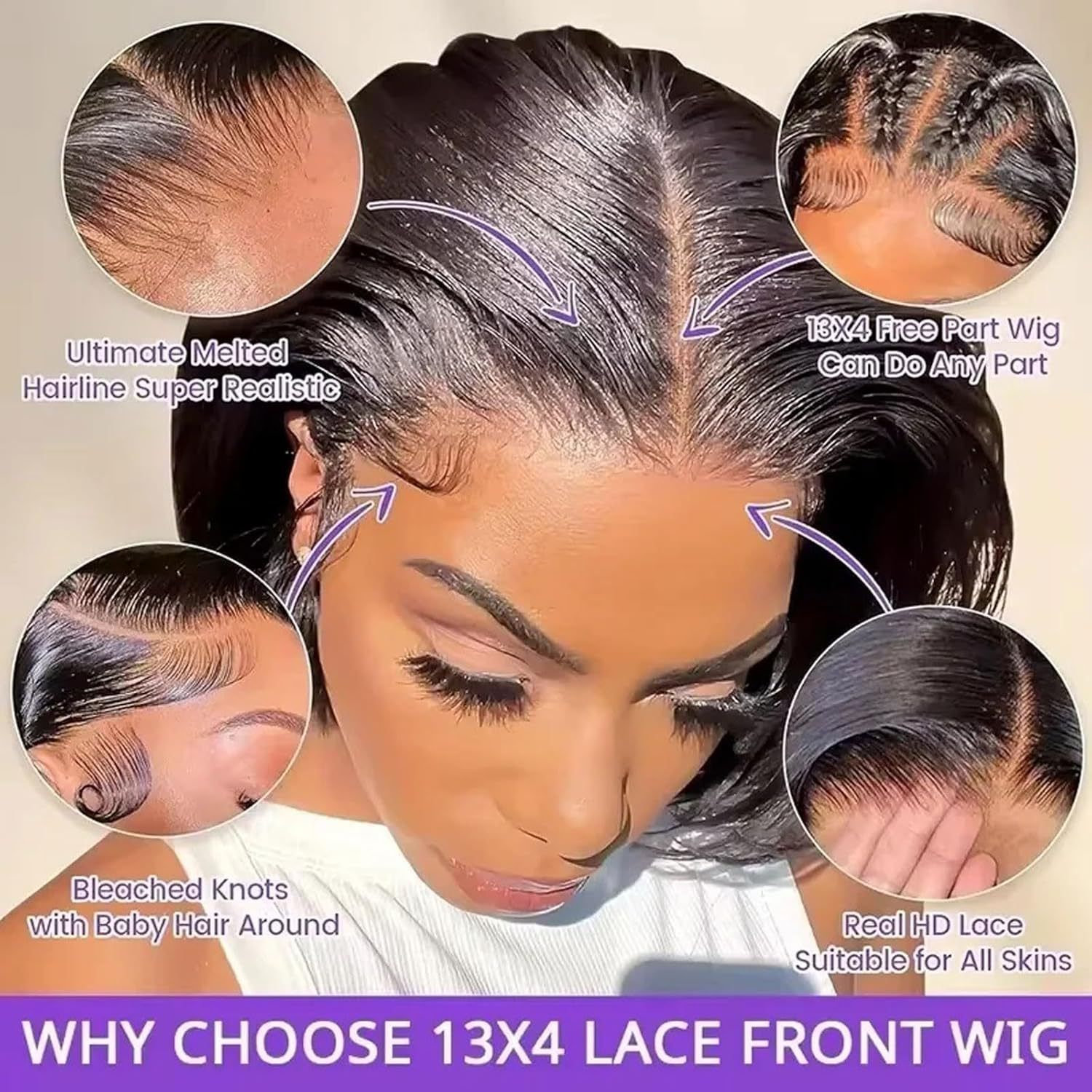 100%  10A real human hair wig 13*4 HD lace frontal wig short straight bob wig