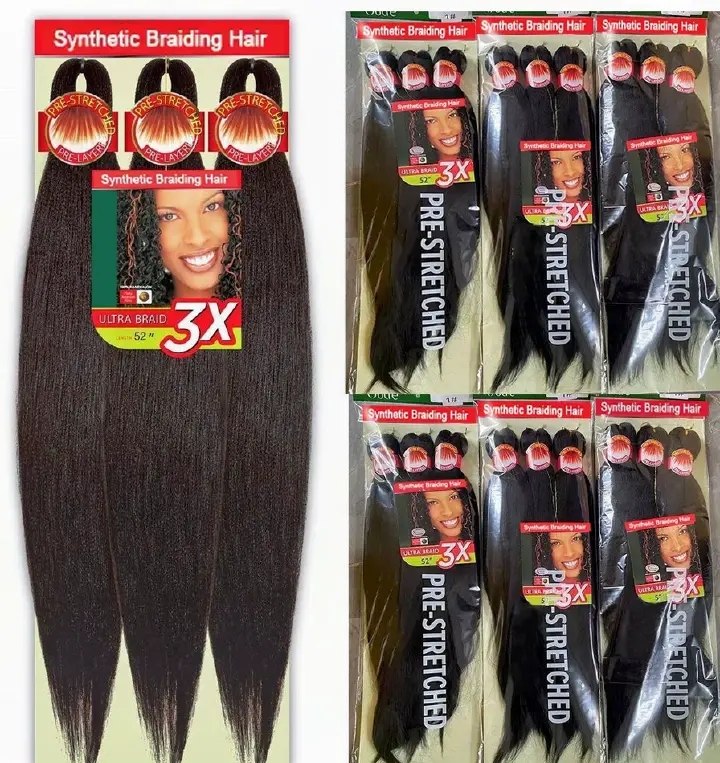 Africa braid hair 3X pre-stretched braiding hair synthetic braid hair extension
