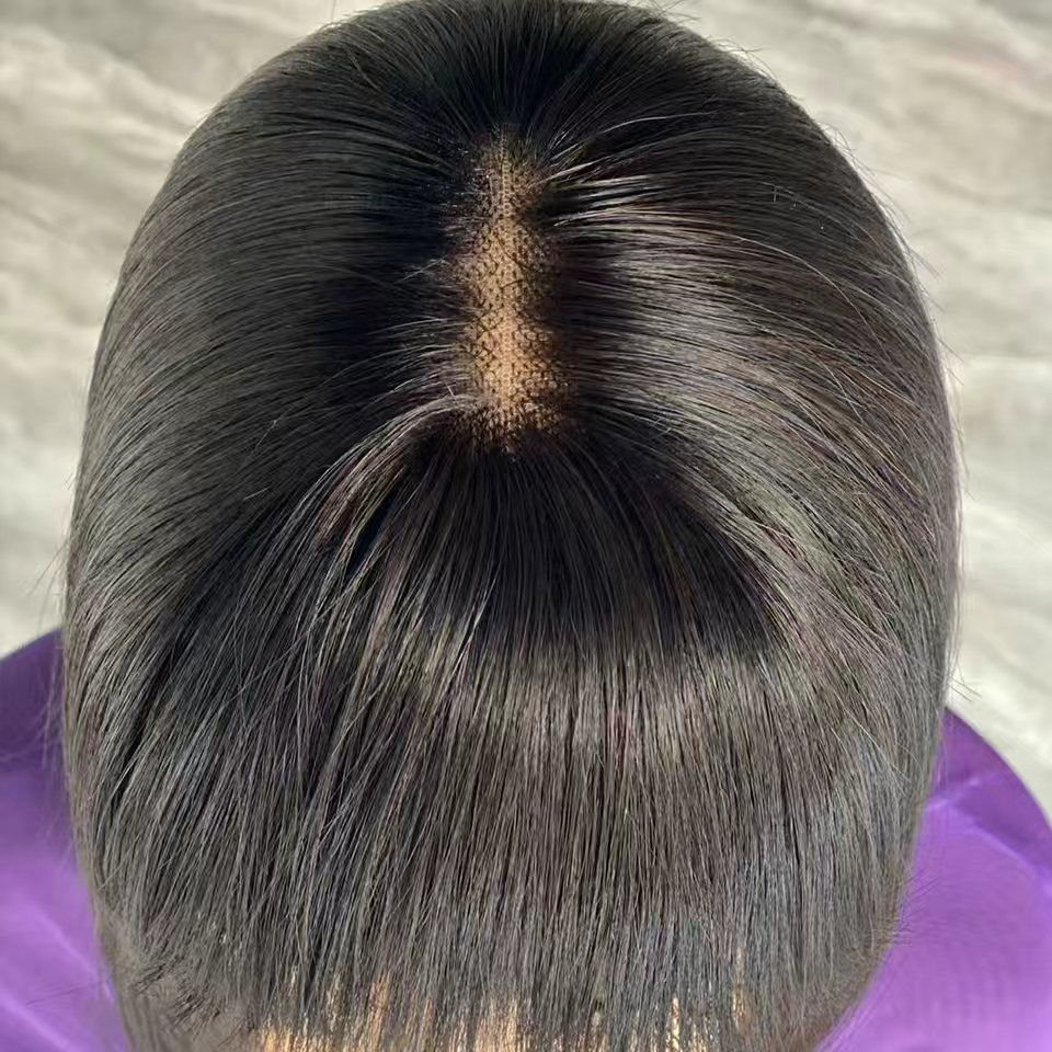 8“ short bob human hair wig natural black straight wig 1*3 lace wig