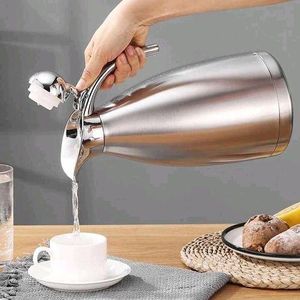 Jamespot 2-Litre Stainless Steel Vacuum Coffee Jug – Large Thermal Flask with Drip-Free Pour Spout, Handle, and Screw-On Insulated Lid – Ideal for Coffee, Tea & Hot Beverages