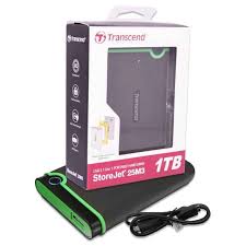 Transcend 1TB External Hard Disk – USB 3.1/3.0 Portable HDD – Shock-Resistant, High-Speed Data Transfer, Compact & Durable – Compatible with Windows/Mac