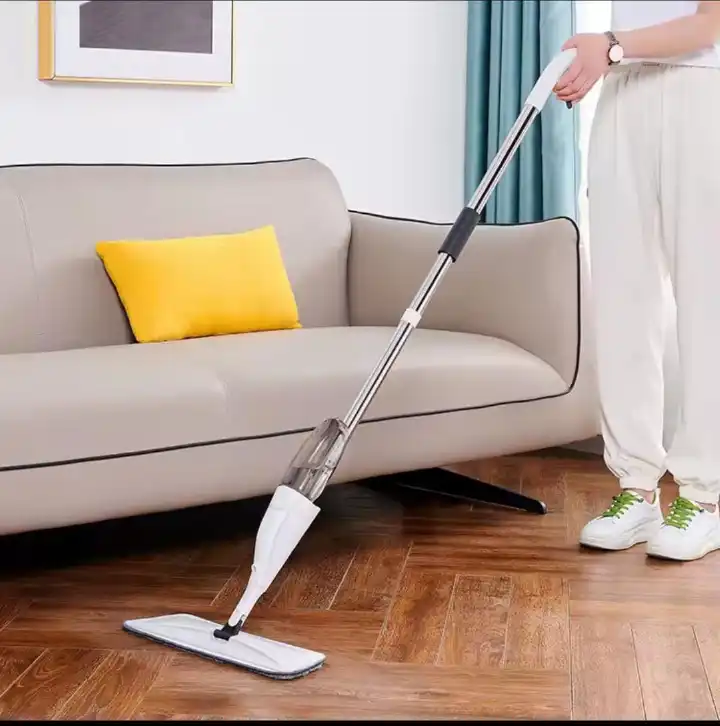 3-in-1 Spray Mop with Refillable Bottle & Microfiber Pad – Floor Cleaning System with Scraper, Fast & Streak-Free Cleaning