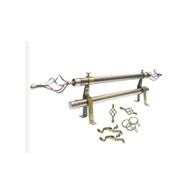 Luxury Adjustable Curtain Rod - Premium Quality, Fits All Windows (Single/Double)2m,3m,4m GOLD