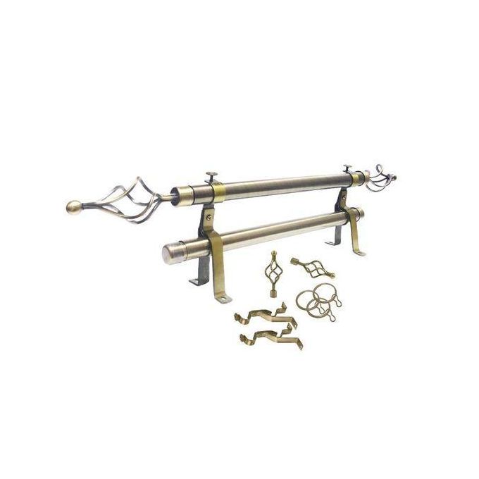 Luxury Adjustable Curtain Rod - Premium Quality, Fits All Windows (Single/Double)2m,3m,4m GOLD