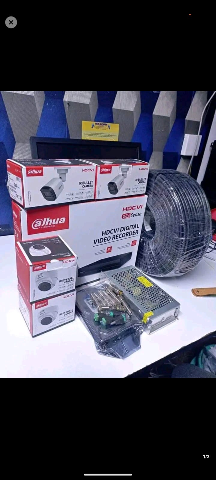 Dahua 4-Channel CCTV Security Kit – DVR + 4 Cameras + Cable Full Set