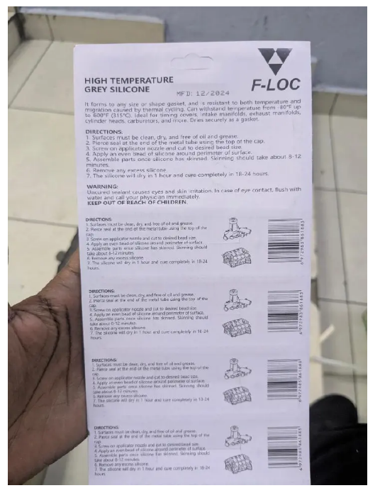 High Temperature Grey Silicone Gasket Maker - Pack of 10 PCs