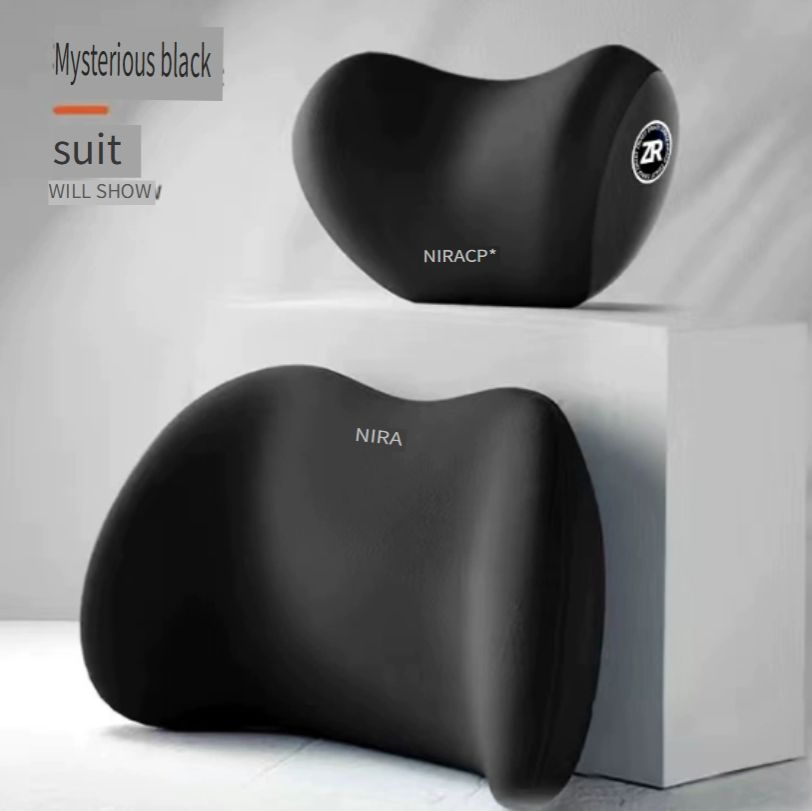 Car Headrest and Lumbar Support Cover, Memory Foam Neck & Waist Protection Set, All-Season Car Cushion, Breathable Pressure-Relief Seat Back Cushion, Adjustable Vehicle Pillow