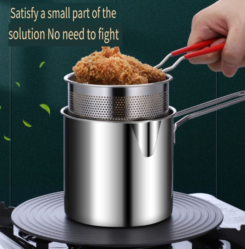Oil-Saving Mini Frying Pan, Home Use Skewer Frying Pot, Small Deep Fryer, Non-Stick Deep Skillet, Portable Fryer