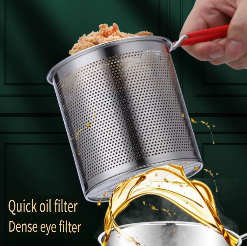 Oil-Saving Mini Frying Pan, Home Use Skewer Frying Pot, Small Deep Fryer, Non-Stick Deep Skillet, Portable Fryer