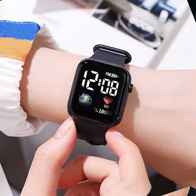 Student electronic small square watch waterproof sports wristband watch small and exquisite electronic watch for boys and girls