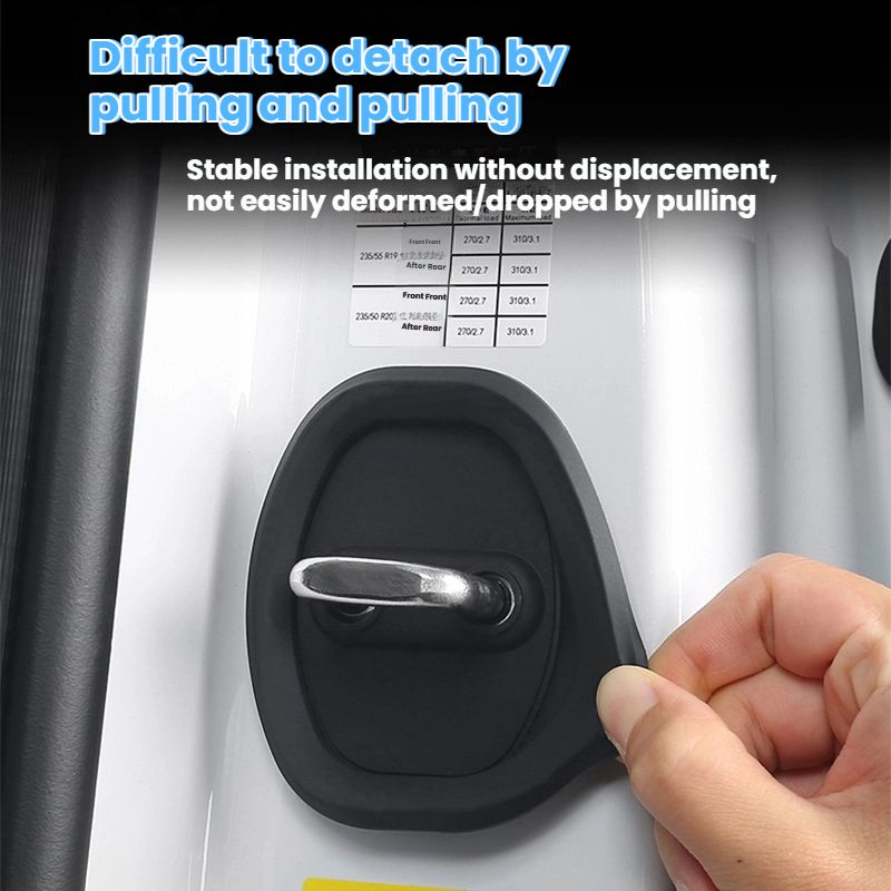 4 door lock protection pads, door shock absorption cushioning pads, door lock rubber sleeves, suitable for most models, shockproof and noise reduction protective sleeves