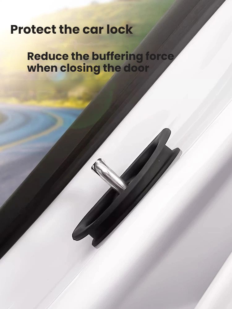 4 door lock protection pads, door shock absorption cushioning pads, door lock rubber sleeves, suitable for most models, shockproof and noise reduction protective sleeves