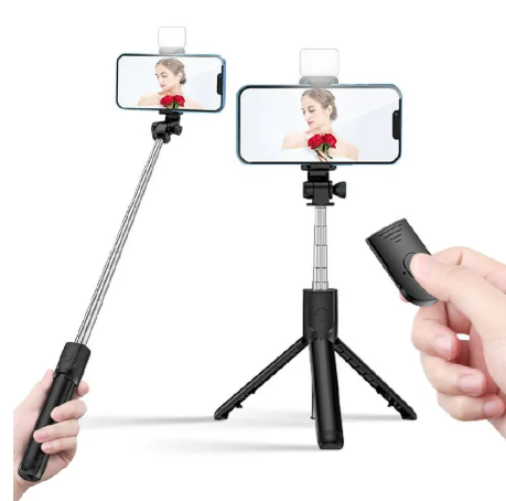 Mobile phone Bluetooth selfie stick tripod integrated multi-function portable camera stand