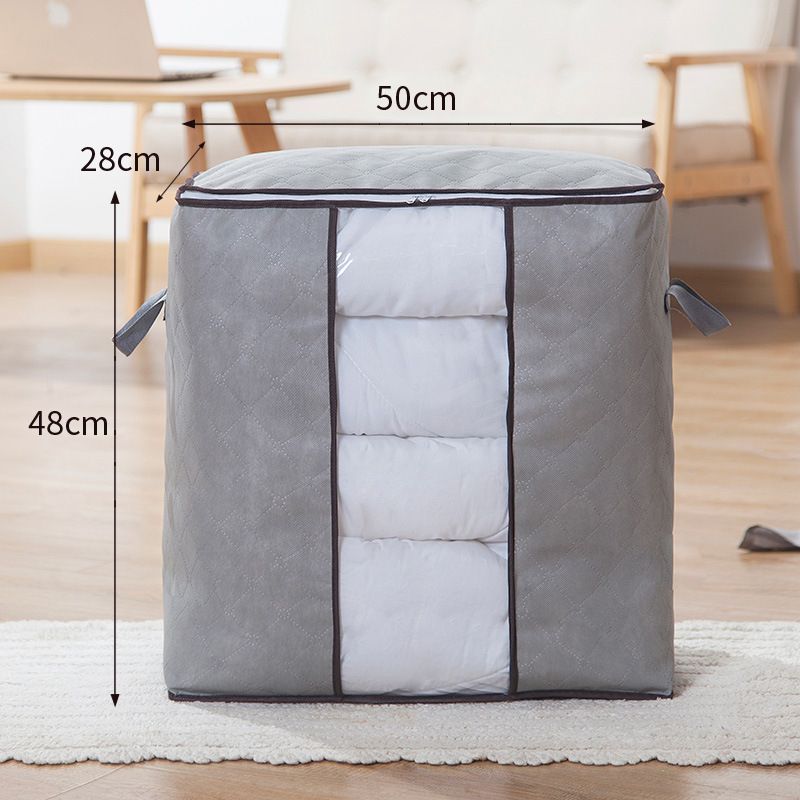 Large-capacity thickened bamboo charcoal non-woven quilt storage bag, moisture-proof and dust-proof clothing storage bag