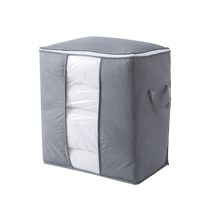 Large-capacity thickened bamboo charcoal non-woven quilt storage bag, moisture-proof and dust-proof clothing storage bag