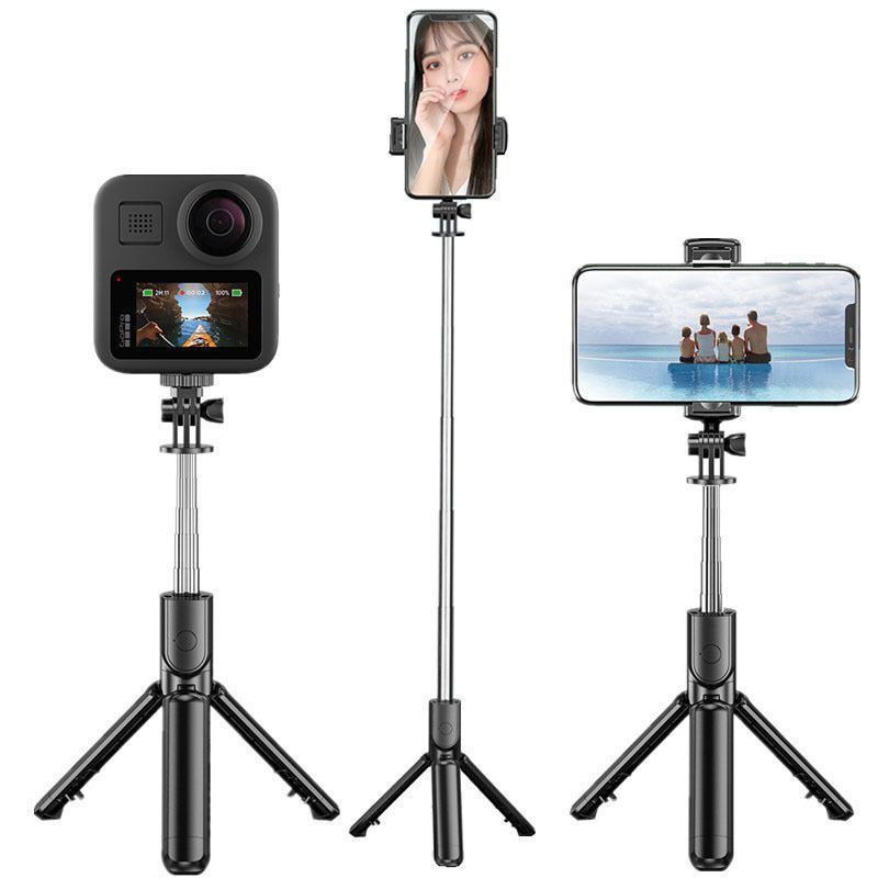 Mobile phone Bluetooth selfie stick tripod integrated multi-function portable camera stand