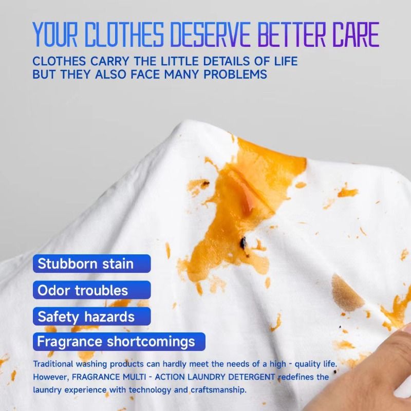 Deep cleansing and decontamination concentrated water-soluble laundry freeze-dried powder, low foaming, easy to rinse, protective clothing and color protection