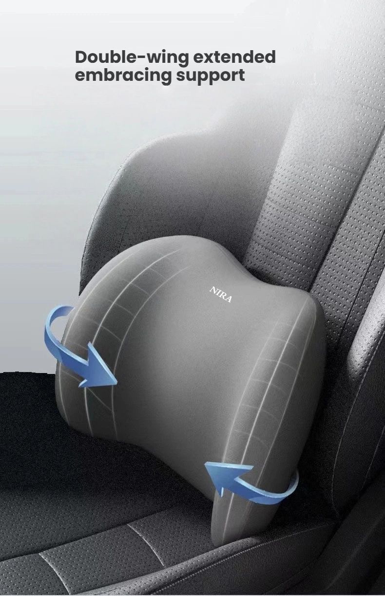 Car Headrest and Lumbar Support Cover, Memory Foam Neck & Waist Protection Set, All-Season Car Cushion, Breathable Pressure-Relief Seat Back Cushion, Adjustable Vehicle Pillow