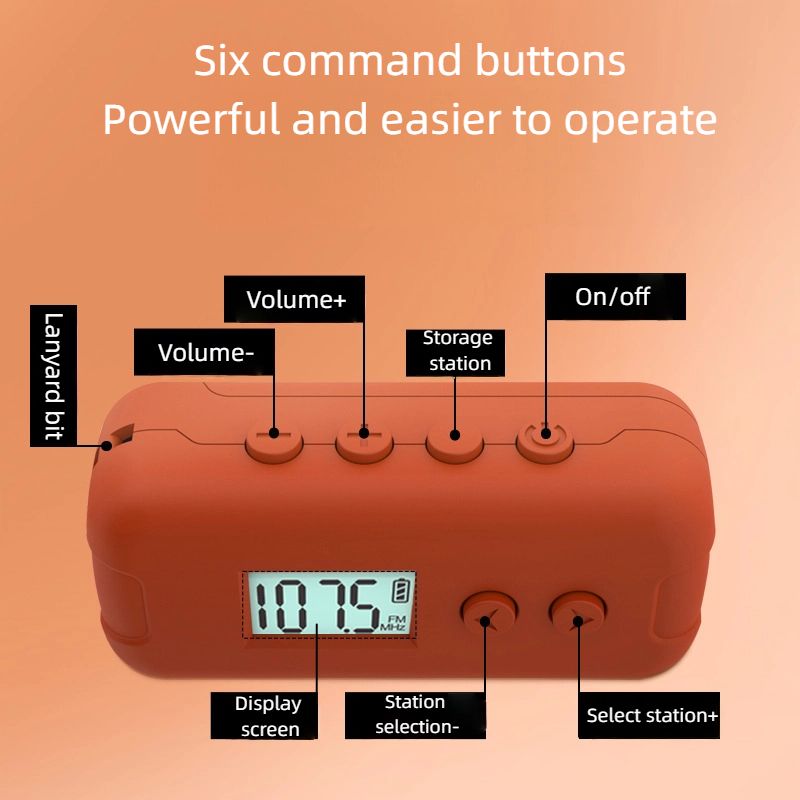 Mini FM Pocket Radio - Compact Battery-Powered Portable Radio with Clear Sound for Outdoor/Emergency