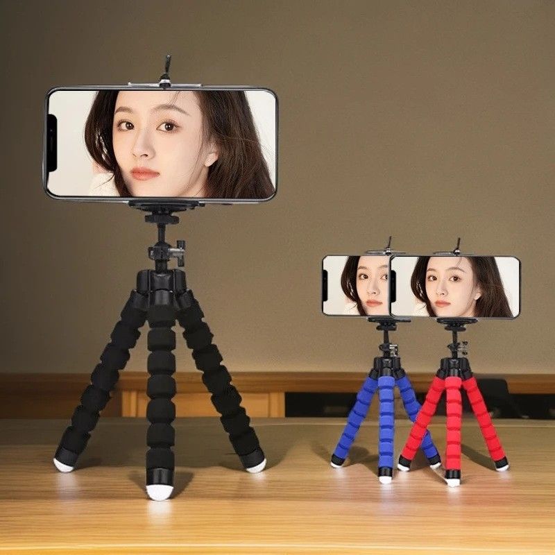 Multifunctional desktop mobile phone holder tripod foldable portable live broadcast drama holder multi-angle adjustment non-slip mobile phone holder