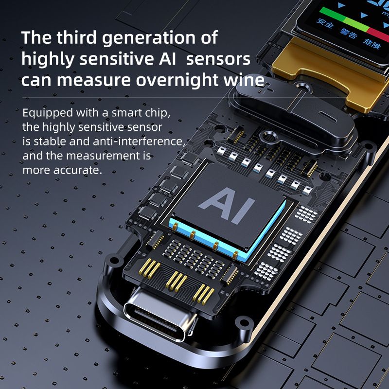 Portable alcohol test detector, fast and accurate blowing type household / car drunk driving detection artifact