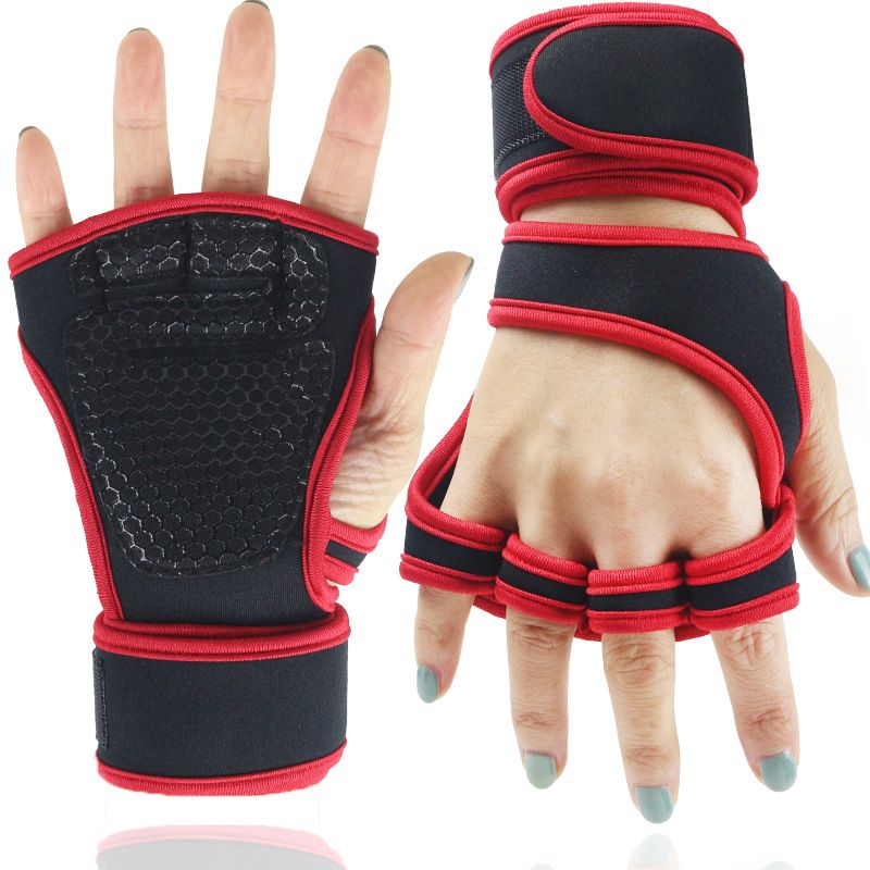 Men's and women's wrist guards, non-slip half-finger gloves, gym weightlifting training gloves, anti-cocoon breathable sports gloves