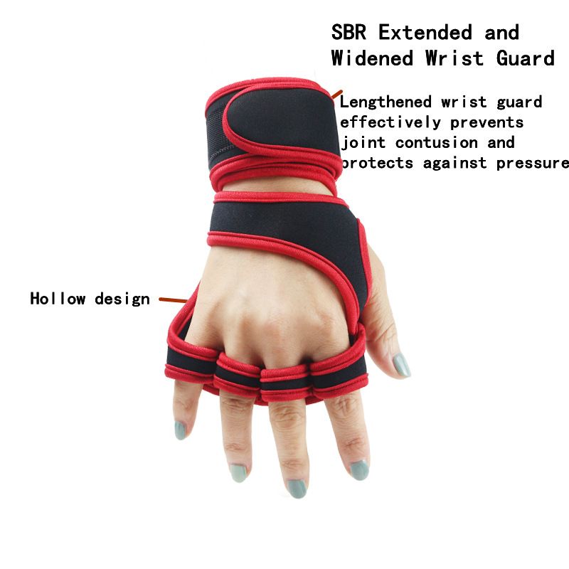 Men's and women's wrist guards, non-slip half-finger gloves, gym weightlifting training gloves, anti-cocoon breathable sports gloves