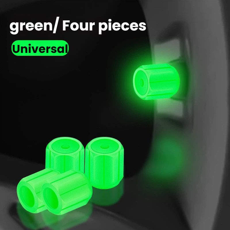 4 pieces of luminous valves for automobiles, automobile tire valve caps, motorcycle valve cores, luminous
