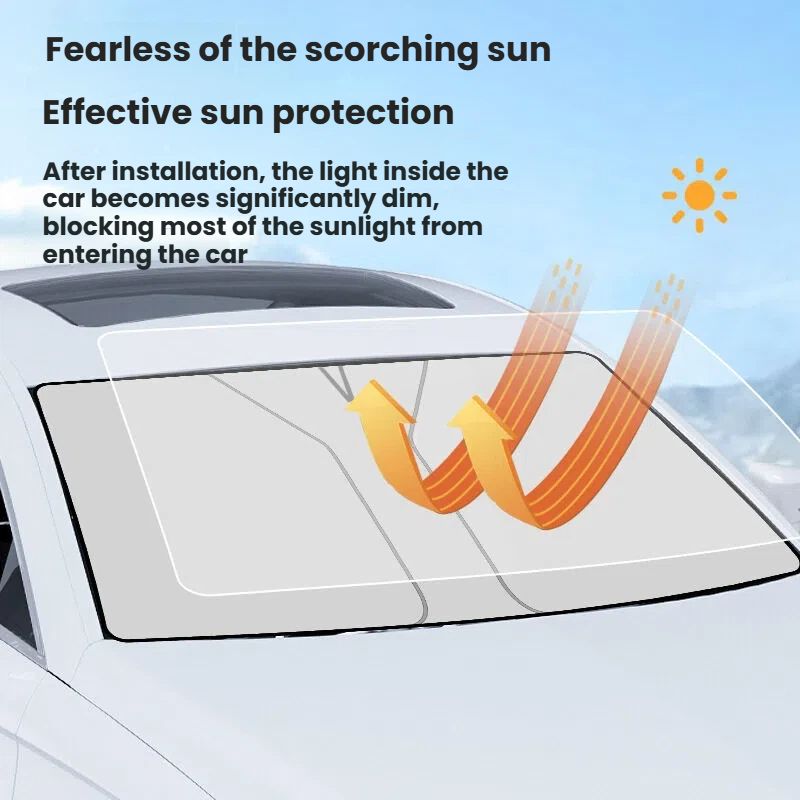 Durable titanium silver car sunshade cloth folding portable multi-model suitable for sunscreen sunshade