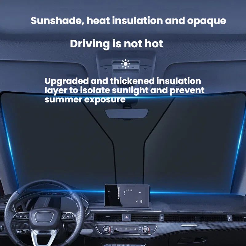 Durable titanium silver car sunshade cloth folding portable multi-model suitable for sunscreen sunshade