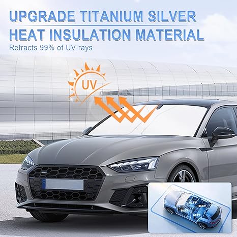 Durable titanium silver car sunshade cloth folding portable multi-model suitable for sunscreen sunshade