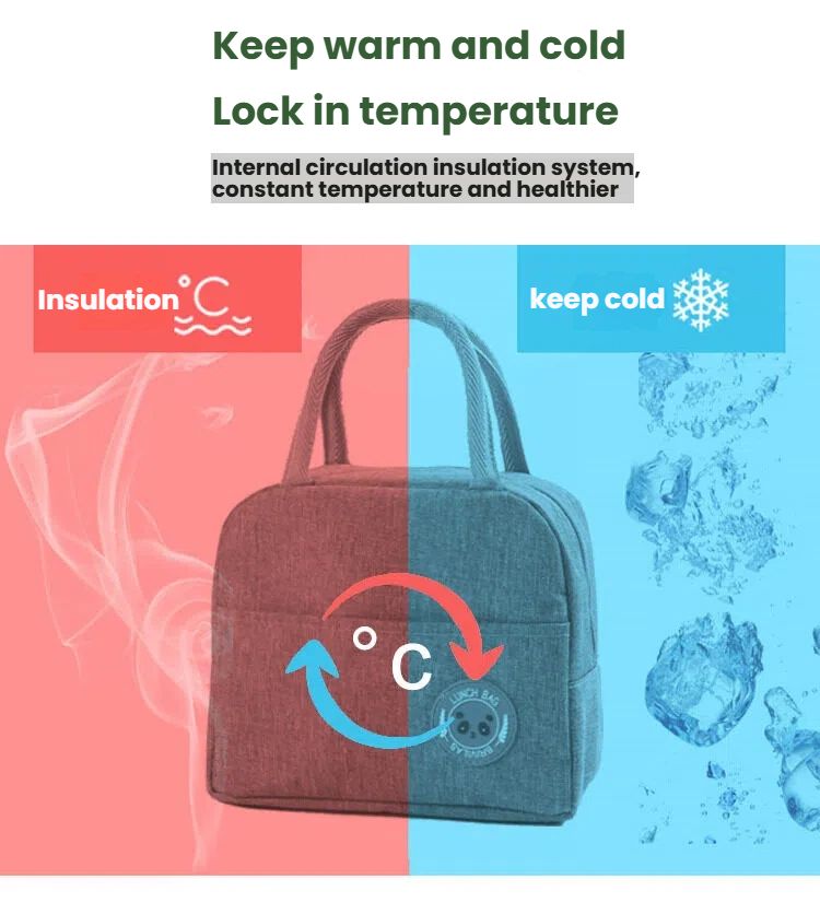 Insulated lunch box bag, hand-held lunch bag, portable bag for work with rice, aluminum foil thickened primary school student rice bag