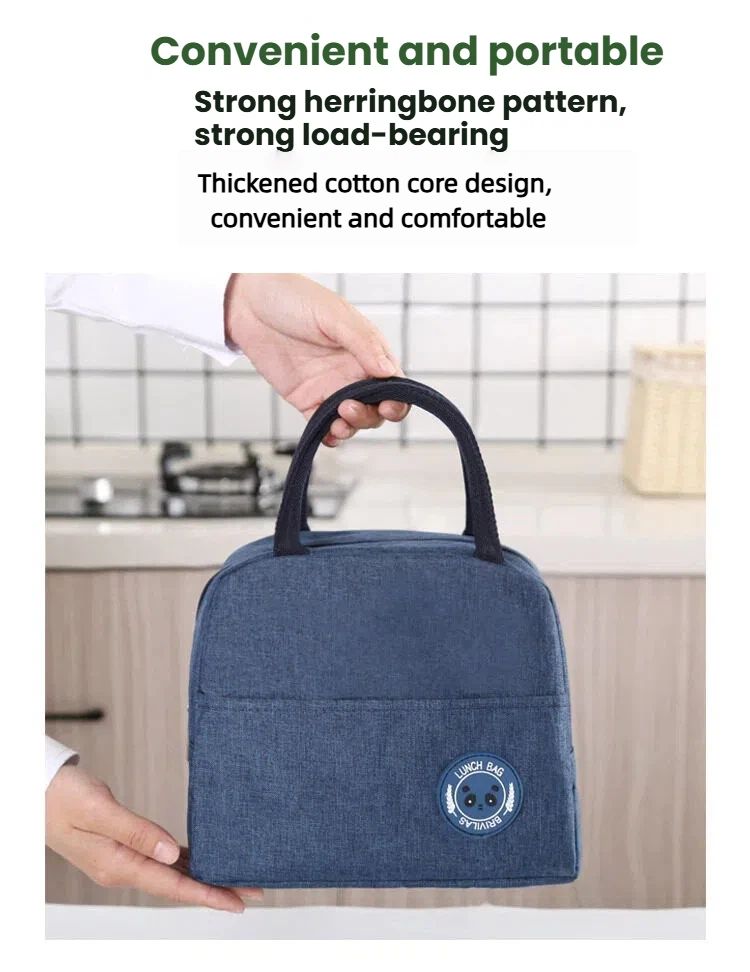 Insulated lunch box bag, hand-held lunch bag, portable bag for work with rice, aluminum foil thickened primary school student rice bag